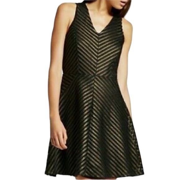 Mossimo Supply Co. Dresses & Skirts - Mossimo Black and Metallic Gold V-Neck Sleeveless Fit and Flare Dress